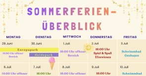 Instagram Kalender - Sommerferienüberblick